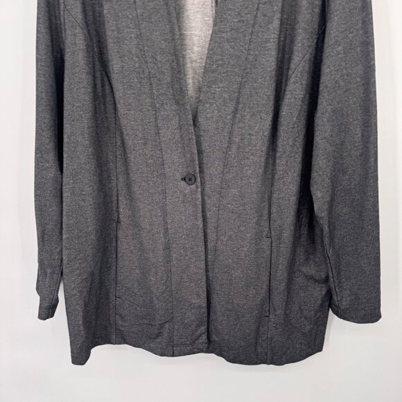 J. Jill Wearever Collection Womens  knit Jacket size XL Charcoal gray pockets - Picture 6 of 12